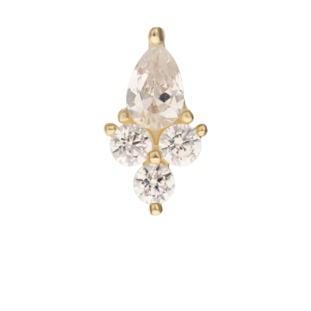 IN tl yg prong teardrop triple round gem