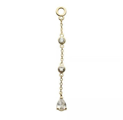 IN yg 3 cz dangle charm