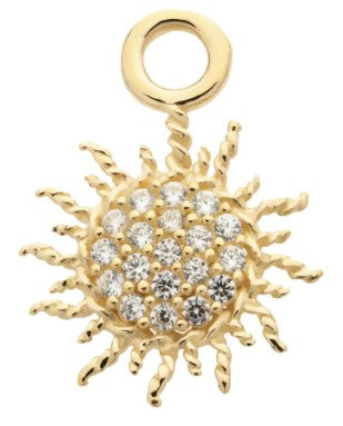 IN yg sun w/cz charm