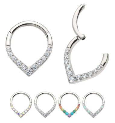 IN pointy clicker opal & cz 16 5/16