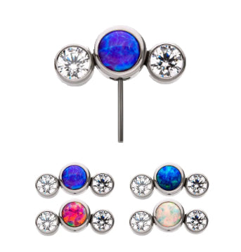 IN tl sf 3 gem cz & pink opal