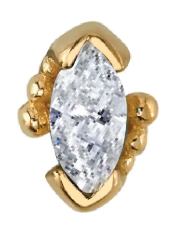 BVLA tl yg beaded marquise w/cz