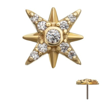 IN tl yg paved starburst w/ cz