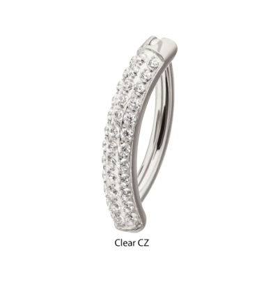 IN triple row gem navel clicker 14 3/8
