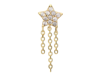 IN tl yg pave gem star w/ triple chain