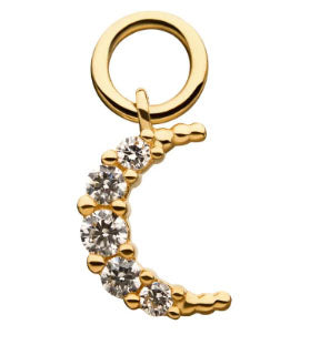 IN yg moon w/cz charm