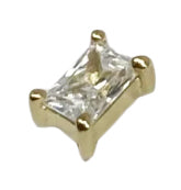 BVLA tl yg baguette 4 prong w/cz