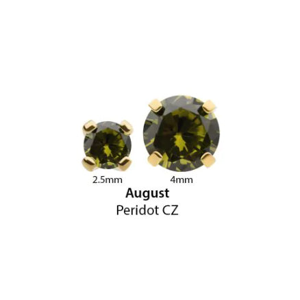 IN tl yg prong 2.5mm peridot