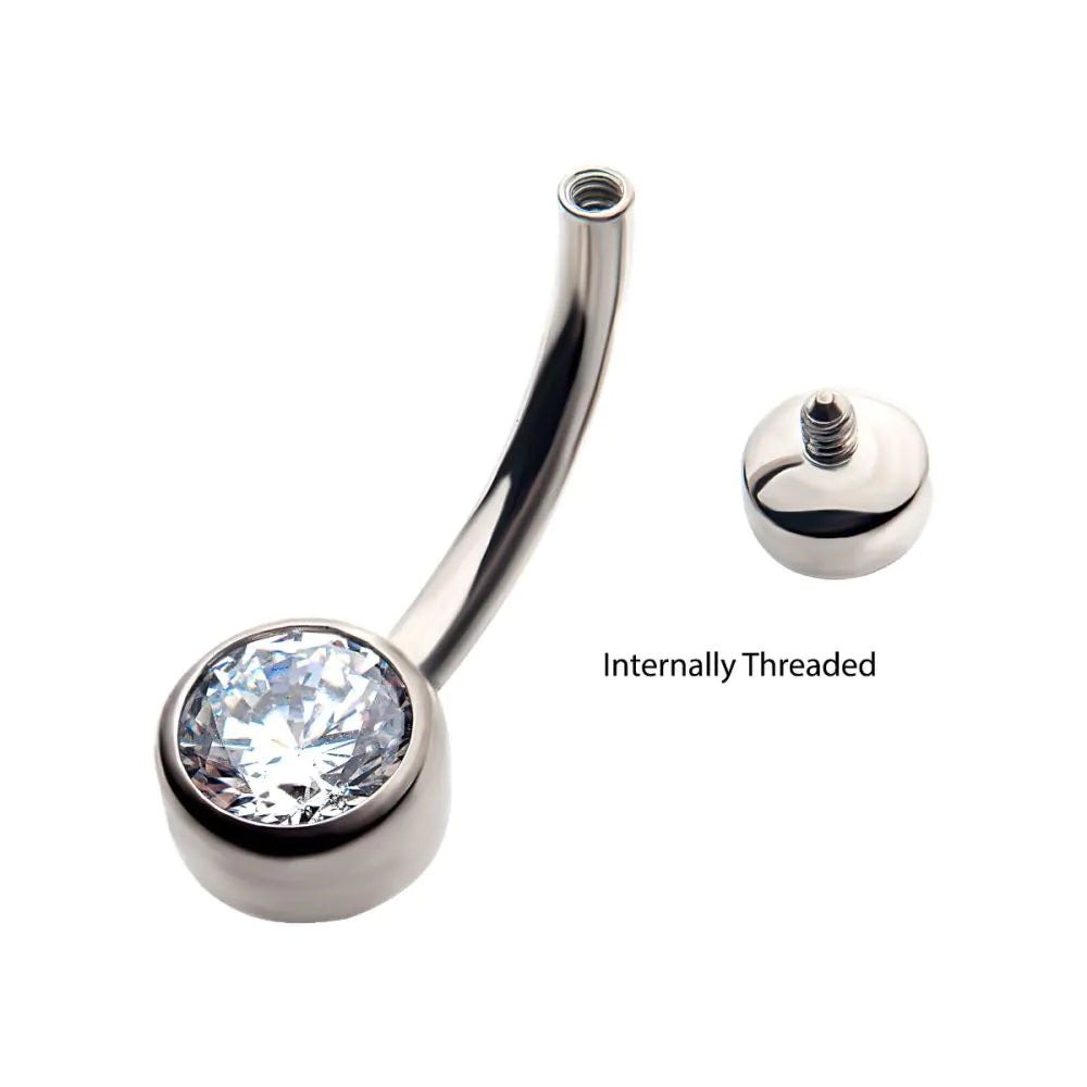 IN navel flat bezel gem 14 7/16