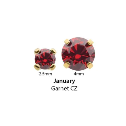 IN tl yg prong 2.5mm garnet