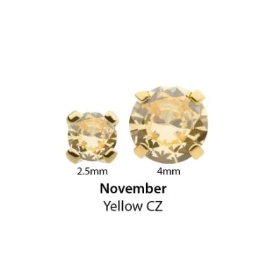 IN tl yg prong 2.5mm citrine