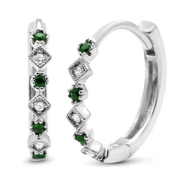 SJ wg emerald & dia hoop