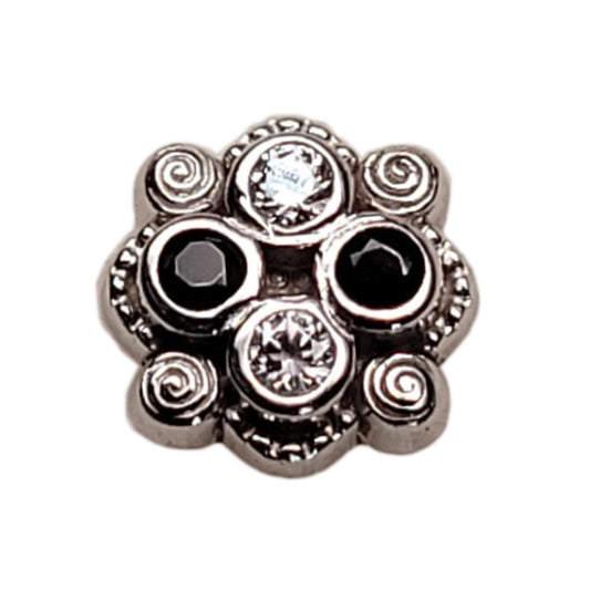 BG tl wg fancy four w/cz & blk