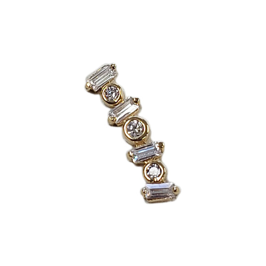 IN tl yg bezel & prong baguette cluster