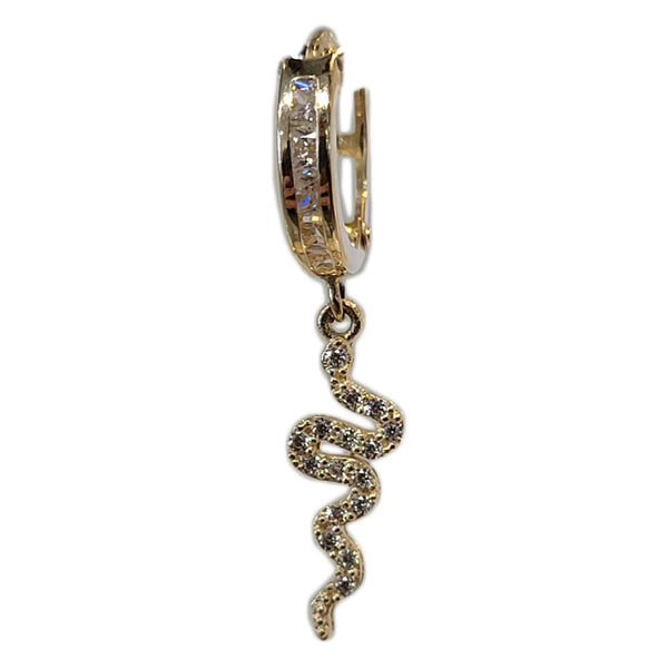 OG yg hoop w/snake charm 8mm