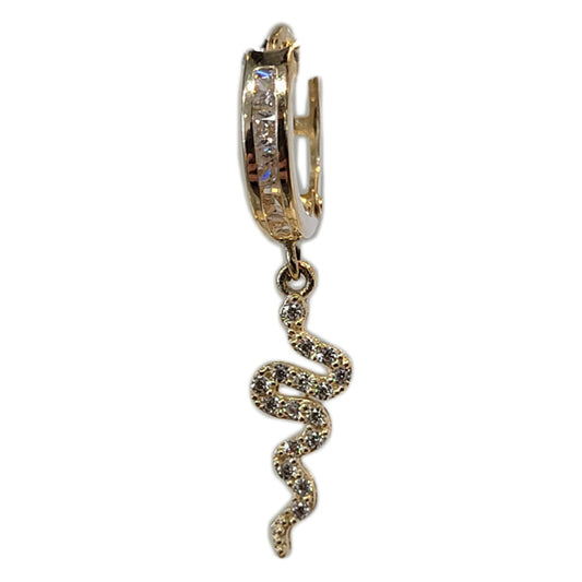 OG yg hoop w/snake charm 8mm