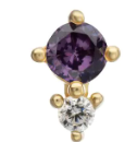 IN tl yg double round prong w/ amethyst & cz