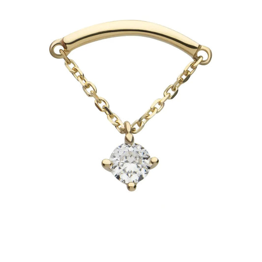 IN tl yg curve dangle round prong w/ cz