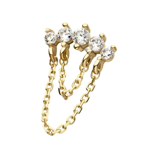 IN tl yg 5 round prong curve w/ chains