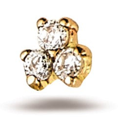 BG tl yg 3 stone cluster