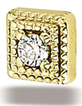 BG tl yg square milgrain w/cz