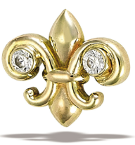 BG tl yg fleur de lis w/cz