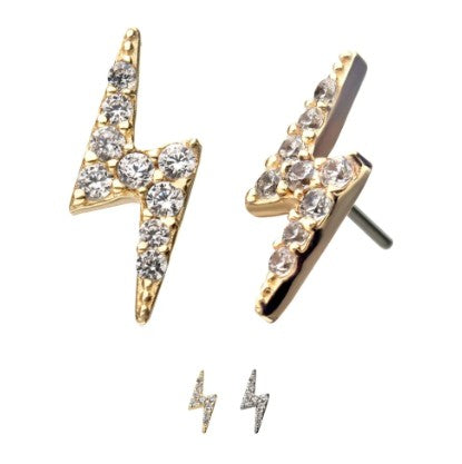 IN tl yg lightning bolt w/ cz