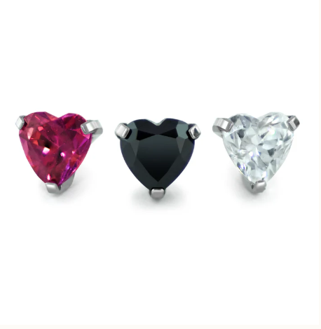NM tl heart shaped red cz
