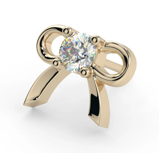 KD tl yg gem bow 2mm w/ dia