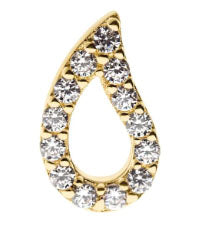 IN tl yg open prong teardrop