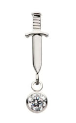 IN tl dagger w/cz dangle