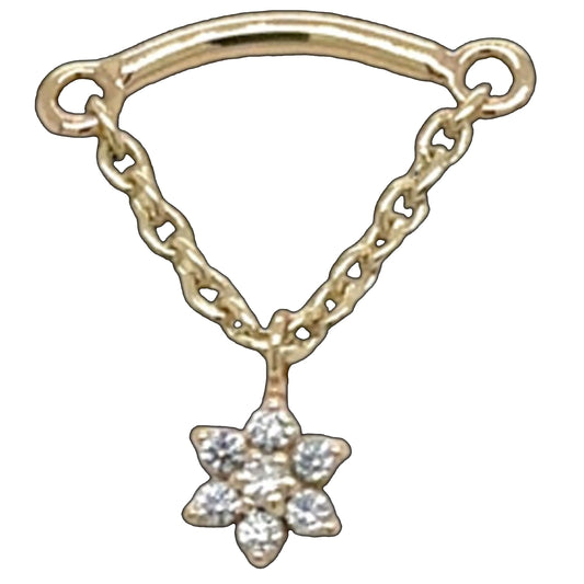 BG tl yg hidden helix  flower w/cz