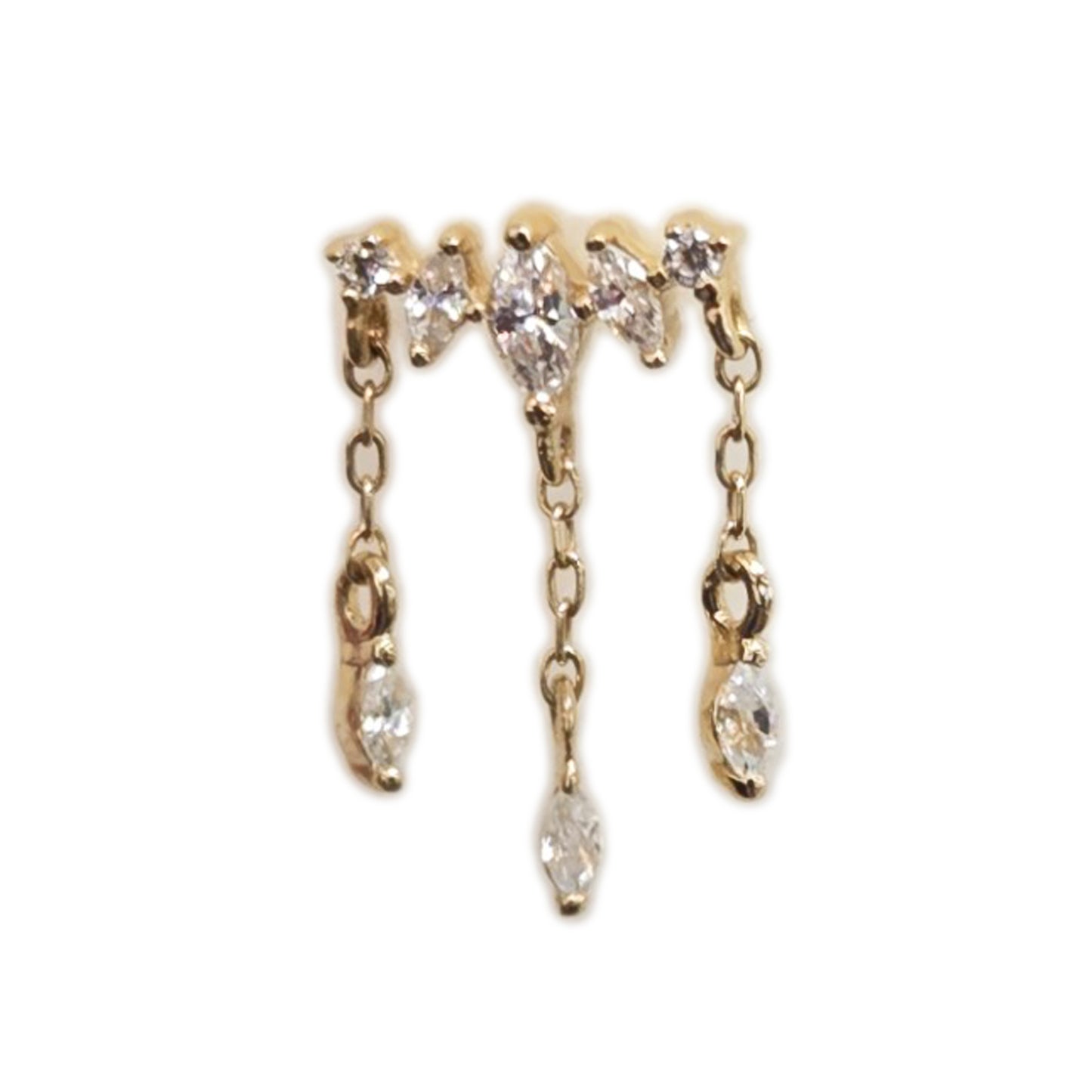 BJ tl yg marquise curve w/cz drops