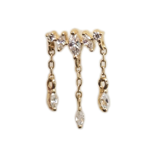 BJ tl yg marquise curve w/cz drops