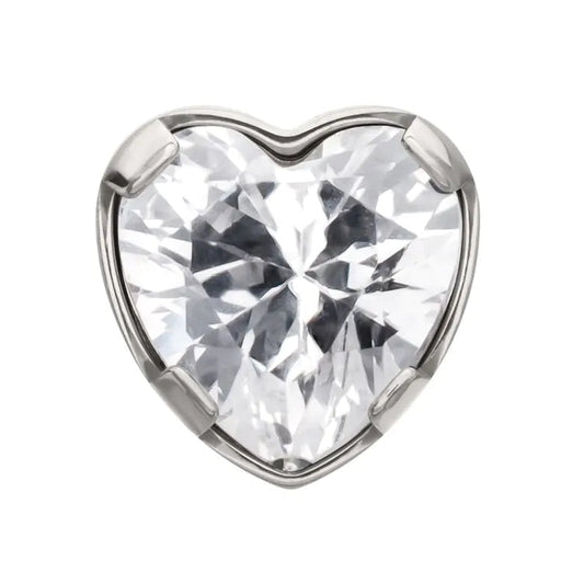 IN tl prong heart w/cz
